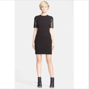 Vince leather sleeve dress